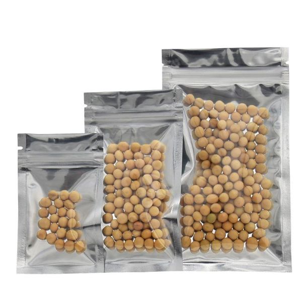 

200pcs/lot self seal clear zip lock package bag transparent plastic bag aluminum foil storage bags zipper ziplock pouches