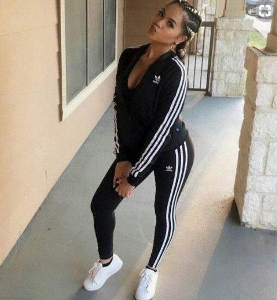 

AD Конструкторы костюм Мода Спорт Марка женщин Tracksuit Спорт Толстовка вскользь Женщины молнии куртки три полосы S-XL