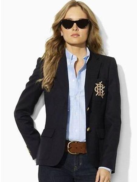 long sleeve polo with blazer