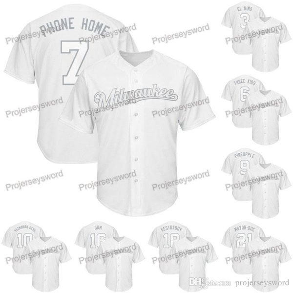

Milwaukee Eric Thames 2019 Players Weekend Brewers Jersey Trent Grisham Cain Lorenzo Yasmani Grandal Ben Gamel Keston Hiura Shaw Travis