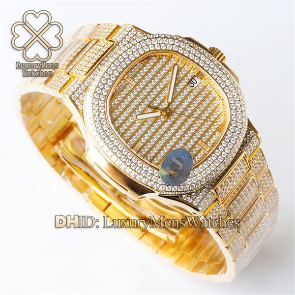 

5719 / 1g-001 полный бриллианты золотые часы роскошные часы с бриллиантами 324c автоматическое движение наручные часы женщин часы au750 случ, Slivery;brown