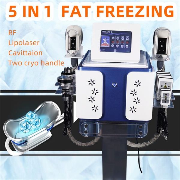 

cryolipolysis fat e slimming machine 40k cavitation rf lipo laser body shaping weight loss beauty 5 handles clinic salon use