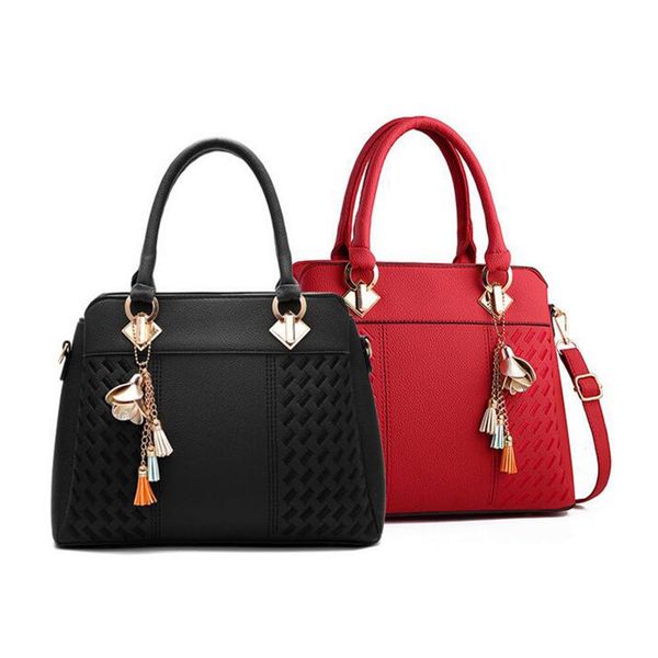 

женщины сплошной цвет кисточкой молния искусственной кожи плеча crossbody сумка сумка