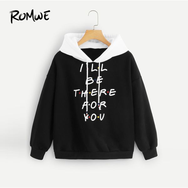 

letter print drawstring hoodie designers black women hoody sweatshirts 2019 spring autumn long sleeve pullovers