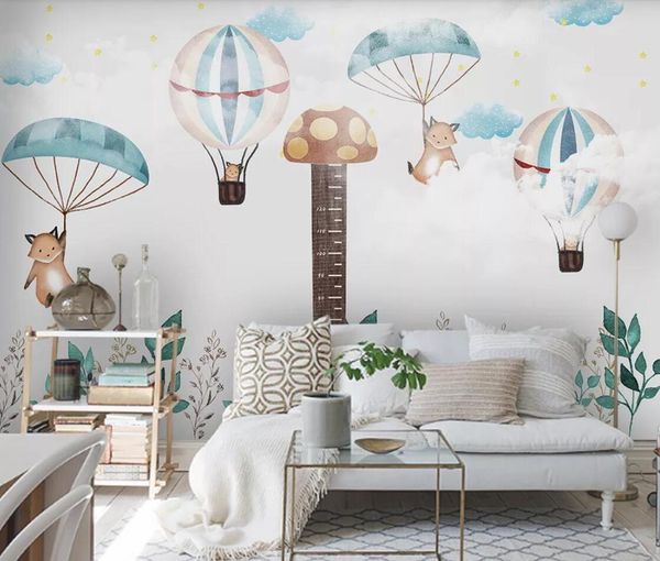 

carton animal air balloon wallpaper for kids bedroom 3d mural contact paper papel de parede 3d p wall paper wall decor