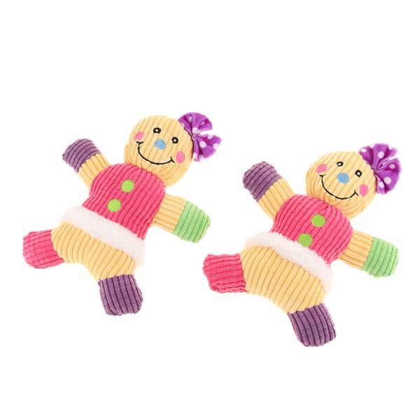 

2pcs dog puppy toys squeaker durable teeth chew training playing toys for dogs