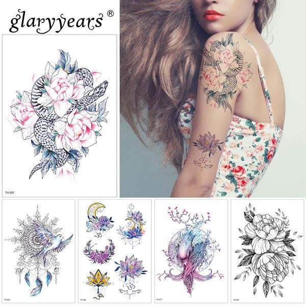 Acheter Glaryyears 1 Feuille Autocollant De Tatouage Temporaire Chaud Faux Tatoo Oiseau Flash Tatto étanche Petit Corps Art Hommes Femmes Femmes Th