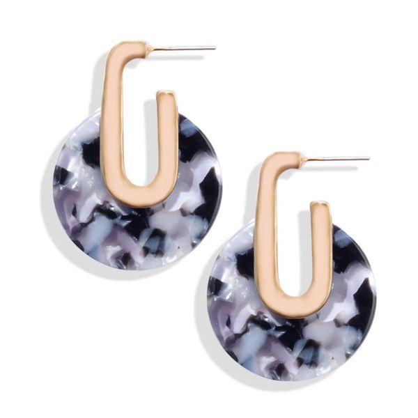 

geometric dangle acrylic acetate earring retro personality round women ear drop good quality 4 colors wholesale, Silver