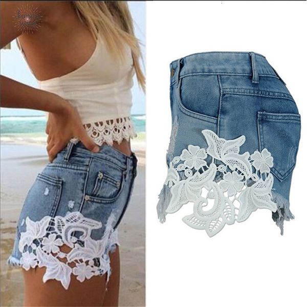 

шорты и европейский american summer wind женские синий высокой талии джинсовых женщины изношенные сыпучие burr hole джинсы шорты, White;black