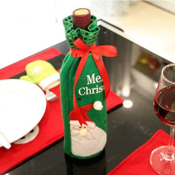 

1 pcs christmas wine bottle bag cover home christmas decoration bottle sets decoration ornament ve