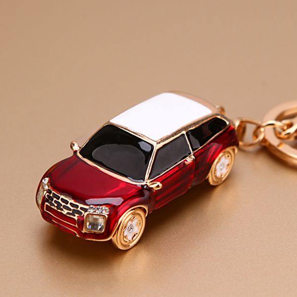 

fashion crystal metal 3d car model key chain keyring keychain for car styling porte clef auto llavero keychains charm pendant, Silver