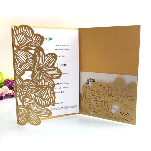 

10шт кружева вырезать свадебные приглашения открытки поздравительные карточки настройка визитных карточек для вечеринок