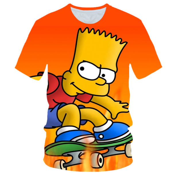 

2019 simpsons cartoon character fashion t shirt men women 3d printing soft harajuku summer short sleeve q962, White;black