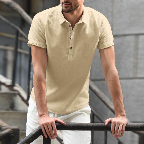 

men's v neck blouse 2019 summer fashion solid short sleeve men collar slim fit mens tees shirt, White;black