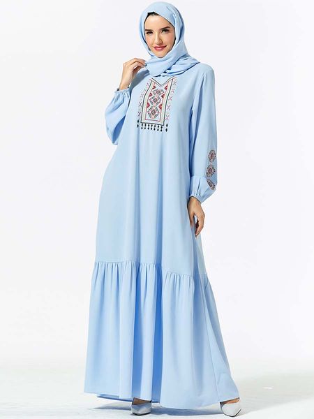 

woman dubai arabic turkish muslim elegant abaya islamic ruffle long sleeve elbise women ramadan kaftan maxi dress, Red