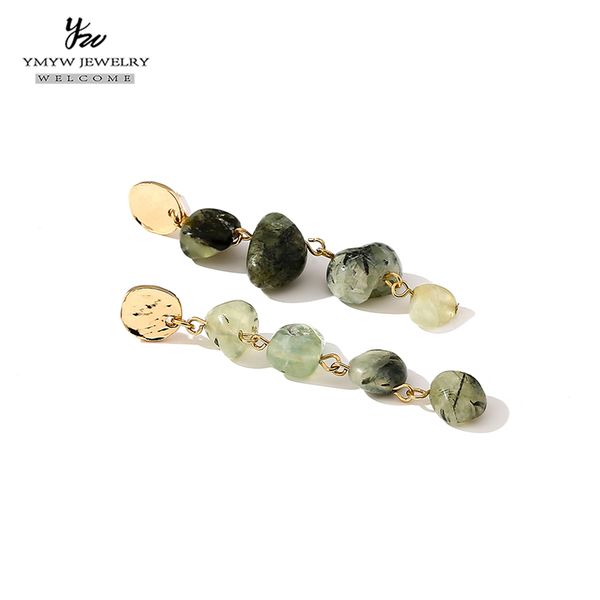 

ymyw irregular natural stone drop dangle earrings charm vintage fashion personality handmade earrings jewelry for women party, Silver