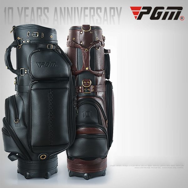 

pgm leather standard golf bag for women men waterproof retractable standard ball package multifunctional golf bags d0740