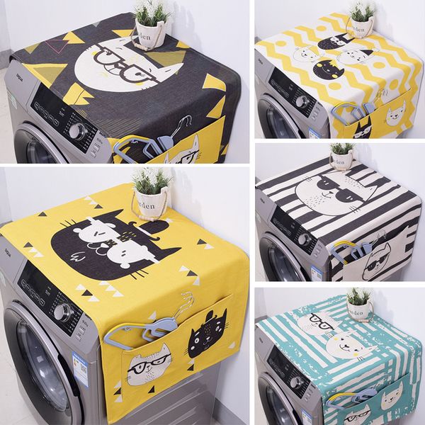 

geometric dust cover for fridge, washing machine, cat towel, thick cotton, refrigerator organizer, kitchen products wj10285