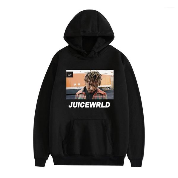 

sweatshirts casual loose printed mens juice wrld 999 mens hoodies pullover crew neck long sleeve mens designer, Black