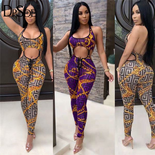 

dpsde gog19068 new 2019 open back off shoulder jumpsuits hollow out women party long jumpsuit sleeveless bodycon rompers, Black;white