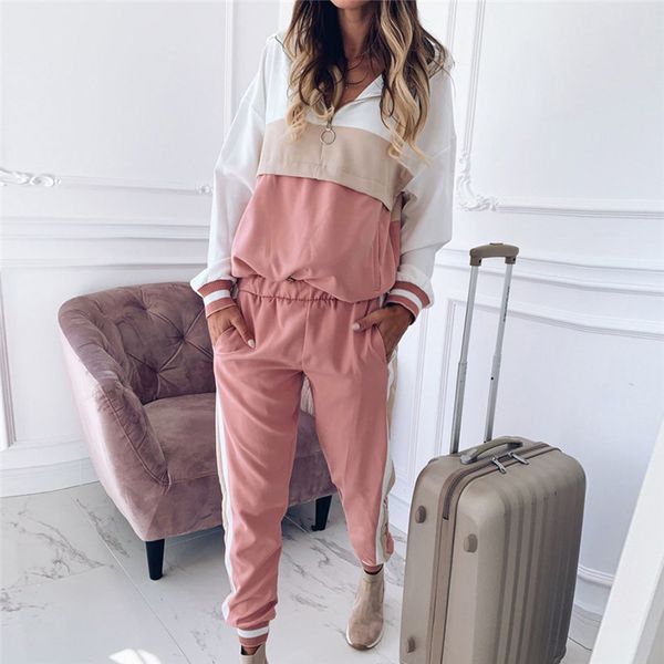 

women tracksuit sweatshirt pants sets sport long sleeve wear slim sports gym yoga running female two piece sportswear sports set, Black;blue