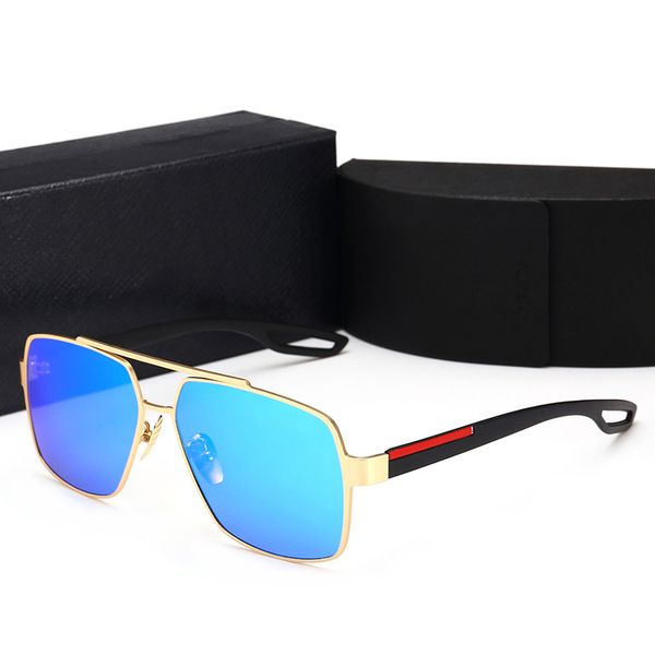 

Men women Sunglasses Italy Designer Rectangle Sunglasses Luxury Metal Frame Polarized Lens Unisex Style Popular Glasses with Retail case