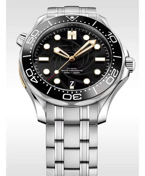 

luxury mens diving watch sea james bad 007 master co-axial 42mm mechanical automatic watches limited edition sports wristwatch, Slivery;brown