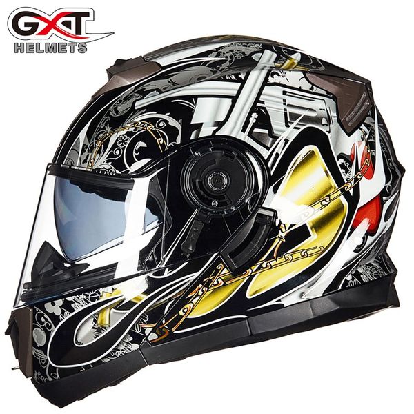 

motorcycle helmet flip up gxt 160 double lense full face helmet casco racing capacete moto