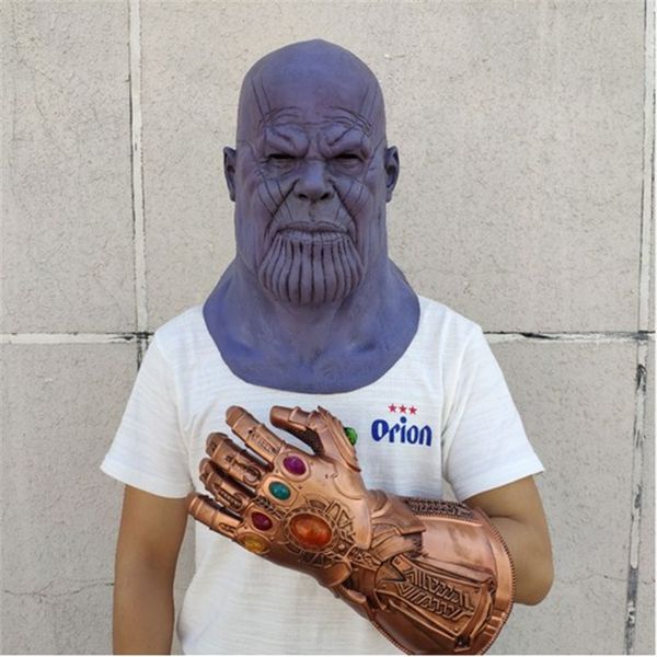 

deluxe thanos mask infinity gauntlet avengers infinity war gloves helmet cosplay thanos masks halloween party collection props