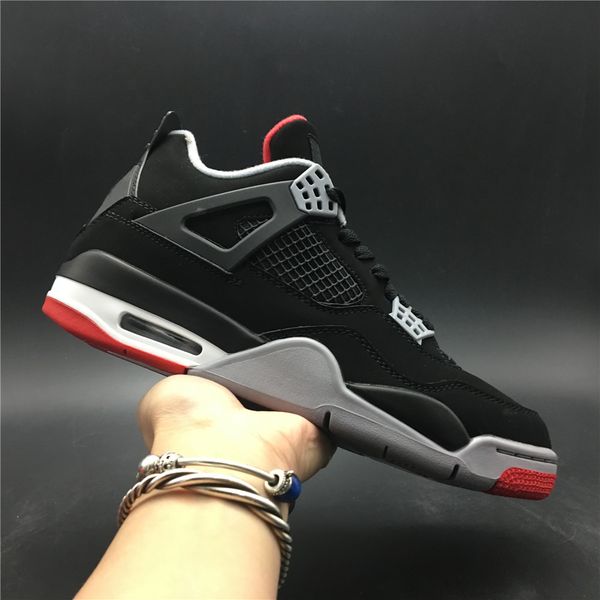 

4 bred og black red men basketball shoes 4s iv authentic quality 308497-060 with box size: 7-13