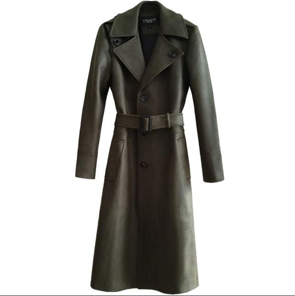 

mens trench coats england man long coat men clothes spring autumn slim fit overcoat long sleeve black brown green, Tan;black