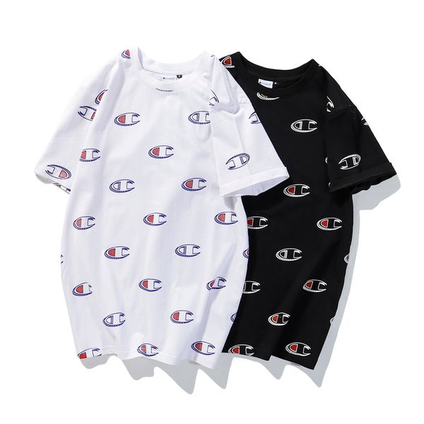 

champions designer men poloshirt casual wild breathable cotton summer blouse new private business brand loose shirt boutique selling, White;black