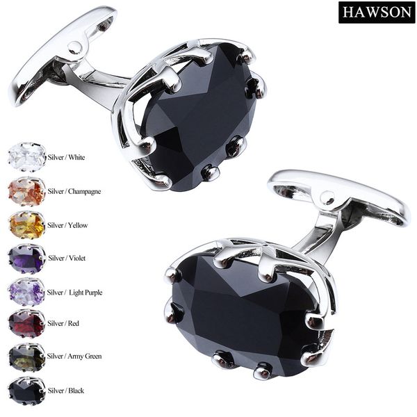 

hawson zircon cuff links luxury french cufflinks for mens shirt romantic anniversary wedding gift, Silver;golden
