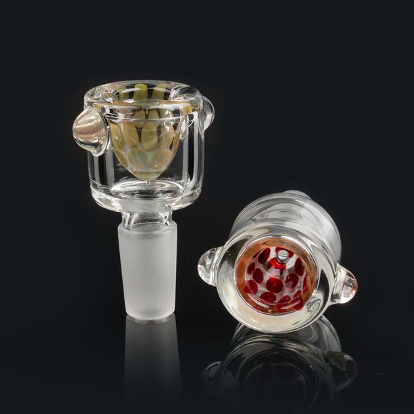 14mm 18mm Colourful Bowl Piece Maschio Gelo Giunto per fumare Bang di acqua di vetro, Bong Bong