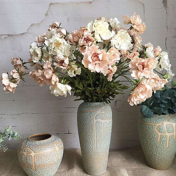 

3 головки pinnacle цветок филиал искусственные цветы для сада главного украшения декоративного моделирования шелка flores поддельного цветка