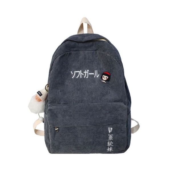 travel corduroy backpack school bag casual college daypack for teenager girls h8wd