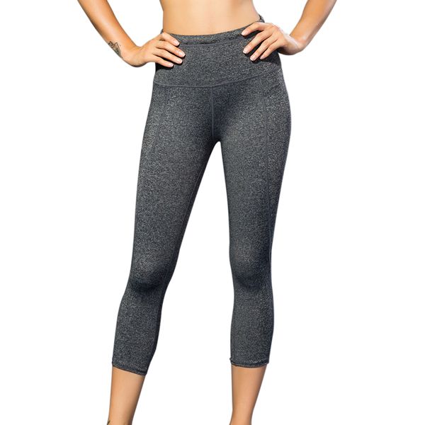 

women high waist capris yoga pants 4 way stretch tummy control workout running fitness yoga pants leggings with pocket, White;red