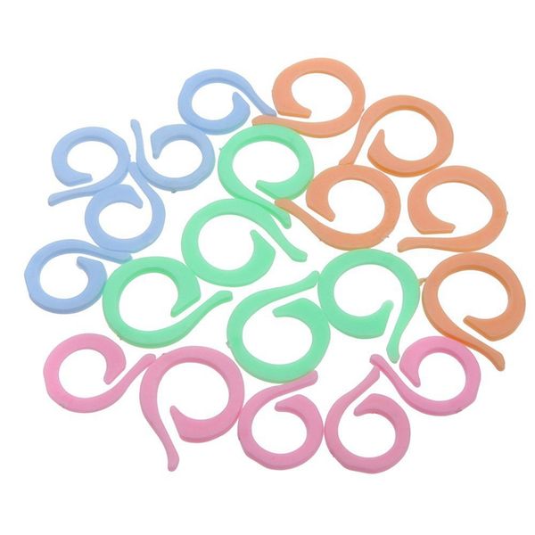 

20шт красочные вязание крючком замок стежка маркер вязание кольцо производитель держатель набор, Black