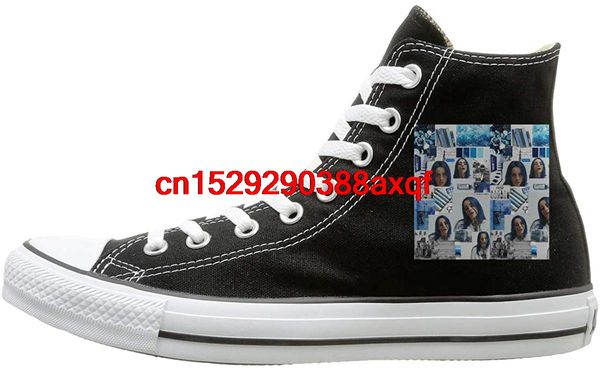 

high-canvas shoes sneaker billie bellyache eilish casual walking shoes for mens womens, Black