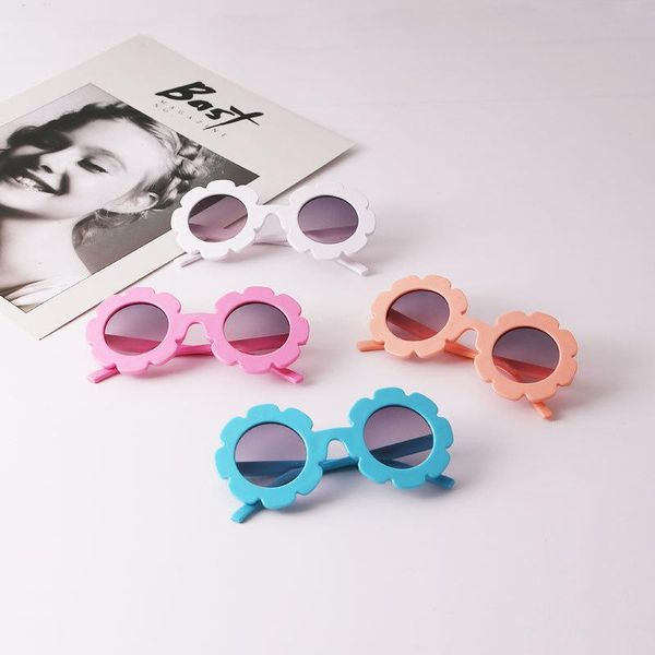 

sun flower round cute kids sunglasses uv400 for boy girl lovely baby glasses children oculos de sol n554 sclly, Blue