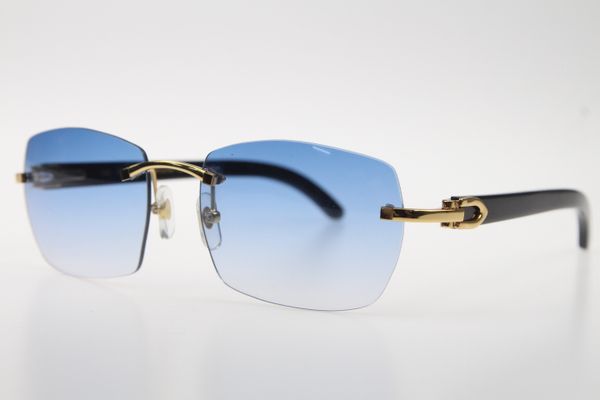 

rimless horn 2019 black sunglasses natural genuine buffalo 8200905 sunglasses sunglasses lens blue ivdrf, White;black