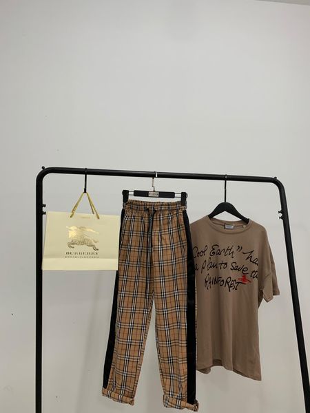 

19fw luxurious brand design bbr long pants terry trousers all-match fashion ribbon hip-hop high streetwear cool sports ourdoor trousers, Brown;gray