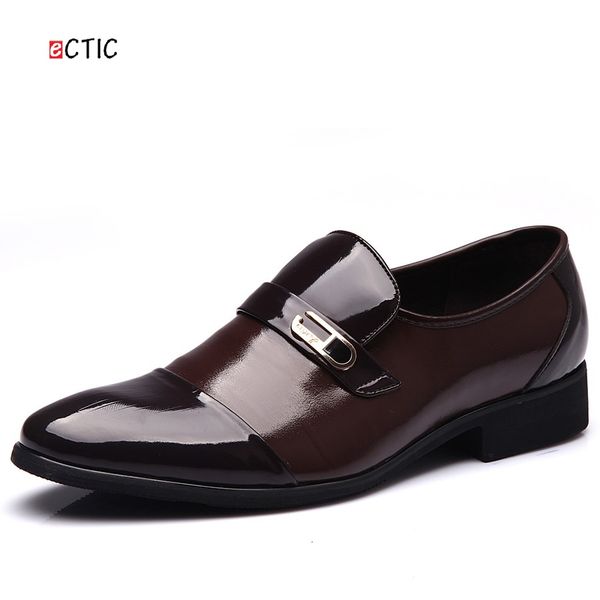 

vintage genuine leather men business shoes derby black patent leather pointed toe dress shoes mens wedding burgundy calcados