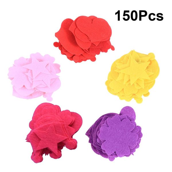 

150pcs/pack decorative multifunctional colorful soft 5 styles craft felt flowers for children sewing card making diy crafts