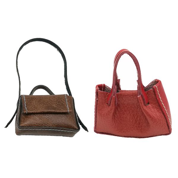 

2pcs dolls pu leather bag for 1/6 blythe licca/momoko/azone accs