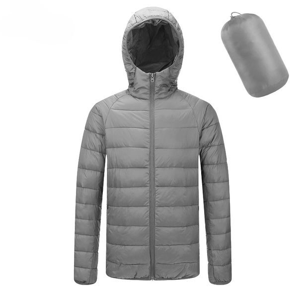 

men's winter down jacket ultra thin lightweight down jacket warm hooded jacket down cotton doudoune homme tjwlkj, Black