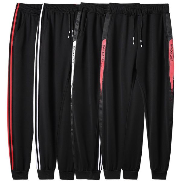 

autumn men's gradient printed casual pants fashion sports pencil pants korean slim men's pants 4 colors large plus size, Black