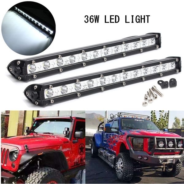 

36w car light bar 13 дюймов белый светодиодный свет работы dc 9-32v пятно flood combo лампы вождение off road работа бар