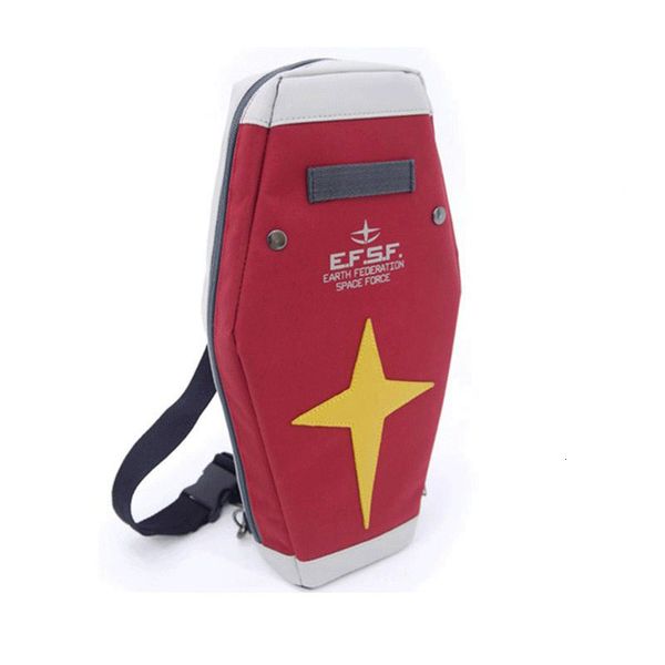 

japanese anime gundam bag student school waist messenger bags arm rx-78 single shoulder bag cj191130, Black;red