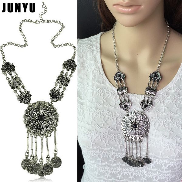 

fashion bohemian geometric wood handmade vintage tassel long sweater chain necklace fashion women jewelry accessories, Silver